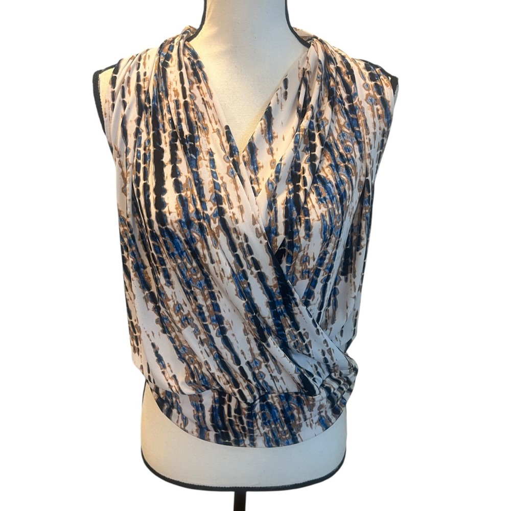 Veronica M Abstract Print Sleeveless Top nwot